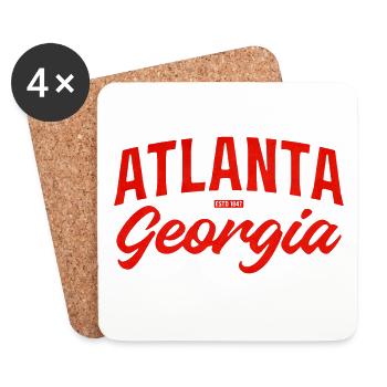 Atlanta Georgia Script Logo - Coasters (set of 4) - white - Front