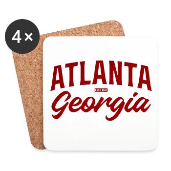 Écriture vintage d’Atlanta Georgia - Dessous de verre (lot de 4) - blanc - Devant