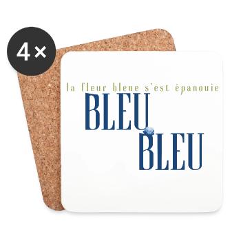 Bleu Fleur Épanouie Artwork - Coasters (set of 4) - white - Front