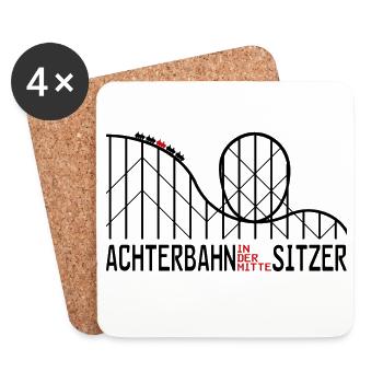 Achterbahnindermittesitzer 2 - Untersetzer (4er-Set) - Weiß - Vorne