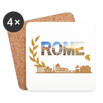 Rome Italie Collage Skyline - Dessous de verre (lot de 4) - blanc - Devant