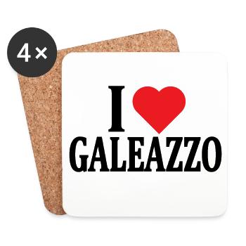 t-shirt J’adore l’idée cadeau du t-shirt Galeazzo - Dessous de verre (lot de 4) - blanc - Devant