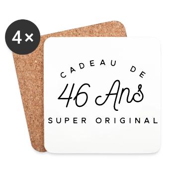 Cadeau 46 ans  - Dessous de verre (lot de 4) - blanc - Devant