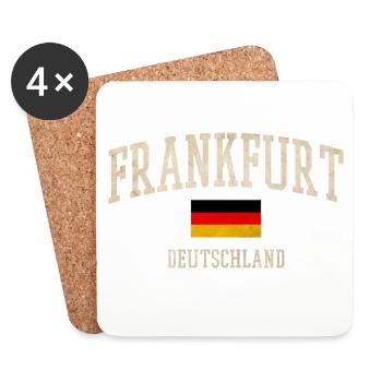 Frankfurt Germany Vintage Flag Tee - Coasters (set of 4) - white - Front