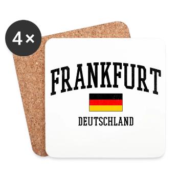Motif des villes sous le drapeau de Francfort, Allemagne - Dessous de verre (lot de 4) - blanc - Devant