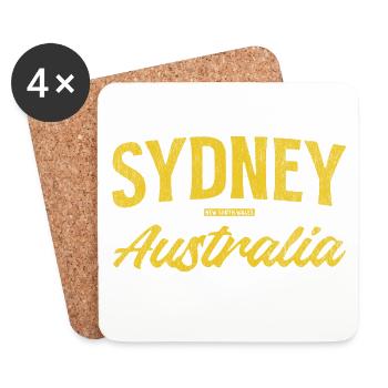 Sydney Australien Schriftzug - Untersetzer (4er-Set) - Weiß - Vorne