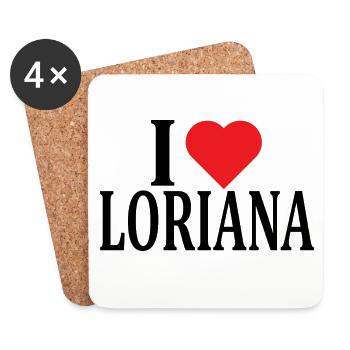 t-shirt I love Loriana t-shirt gift idea - Coasters (set of 4) - white - Front