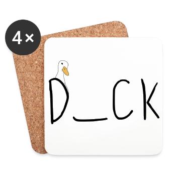 Quiz Canard - Dessous de verre (lot de 4) - blanc - Devant
