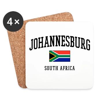 Drapeau de Johannesburg Conception des villes en Afrique du Sud - Dessous de verre (lot de 4) - blanc - Devant