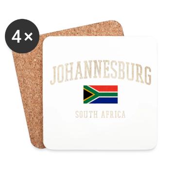Millésime de Johannesburg Afrique du Sud - Dessous de verre (lot de 4) - blanc - Devant
