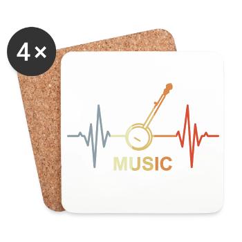 Music Heart palpitations - Coasters (set of 4) - white - Front