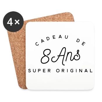 Cadeau 8 ans - Dessous de verre (lot de 4) - blanc - Devant