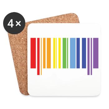 Fierté LGBTQ+. - Dessous de verre (lot de 4) - blanc - Devant