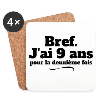anniversaire, anniversaire 18 ans, majorité - Dessous de verre (lot de 4) - blanc - Devant