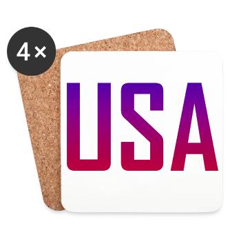 USA - Coasters (set of 4) - white - Front