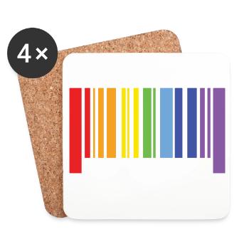 Mois de la fierté LGBT - Je suis né de cette façon - Dessous de verre (lot de 4) - blanc - Devant