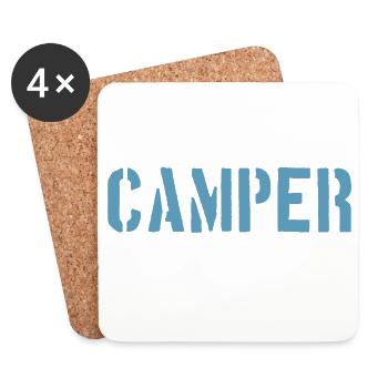 Ich bin Camper, ich darf das! - Untersetzer (4er-Set) - Weiß - Vorne