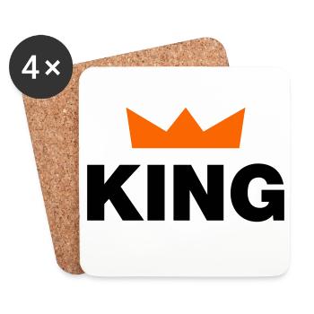 King with crown / 2 colors - Coasters (set of 4) - white - Front