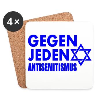 Gegen jeden antisemitismus - Untersetzer (4er-Set) - Weiß - Vorne