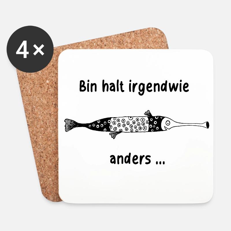 Bin halt irgendwie anders ... - Untersetzer (4er-Set) - Weiß