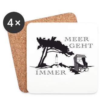 Meer geht immer - Untersetzer (4er-Set) - Weiß - Vorne
