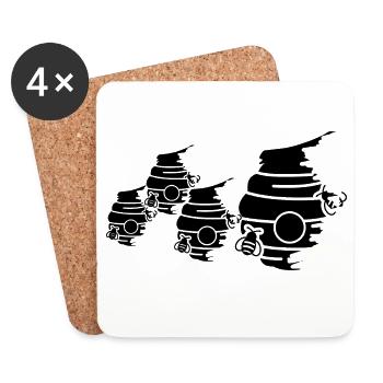 ruche - Dessous de verre (lot de 4) - blanc - Devant
