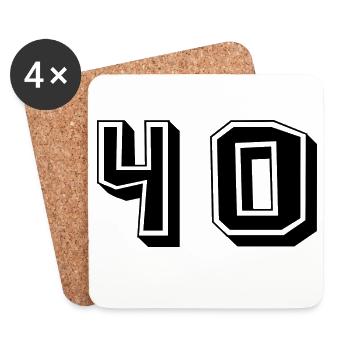 40. 40 YEARS. 40th ANNIVERSARY. 40TH ANNIVERSARY. - Coasters (set of 4) - white - Front