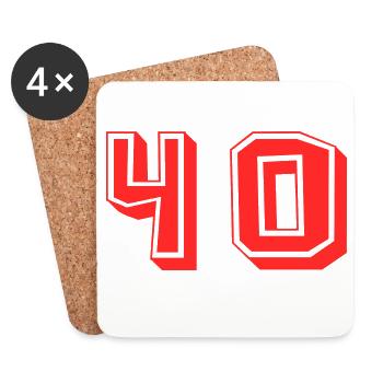 40. 40 YEARS. 40th ANNIVERSARY. 40TH ANNIVERSARY. - Coasters (set of 4) - white - Front