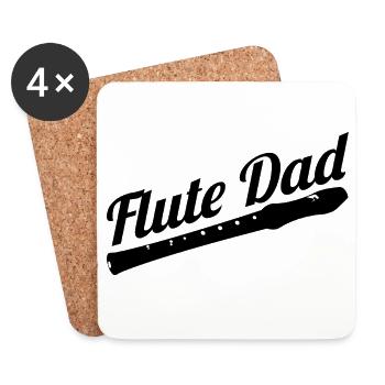Flute player father - Coasters (set of 4) - white - Front