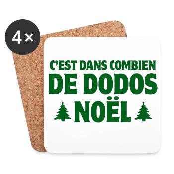 Weihnachten, Frohe Weihnachten, Weihnachtsbaum - Untersetzer (4er-Set) - Weiß - Vorne