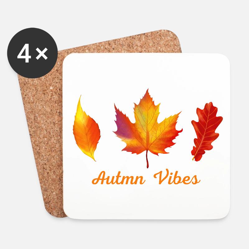 Autumn Vibes - Untersetzer (4er-Set) - Weiß