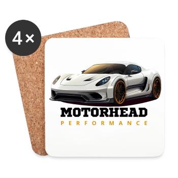 Performance Sports Car - Coasters (set of 4) - white - Front