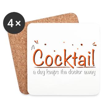 a cocktail a day keeps the doctor away TYPO - Coasters (set of 4) - white - Front