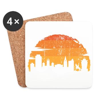 Sunset Skyline Rider - Coasters (set of 4) - white - Front