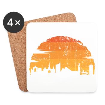 Sunset Skyline Rider - Untersetzer (4er-Set) - Weiß - Vorne