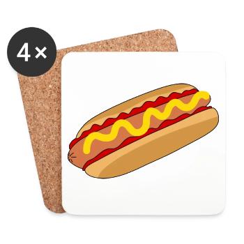 Pain à hot-dog - Dessous de verre (lot de 4) - blanc - Devant