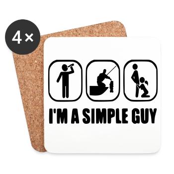 I am a Simply Guy - Untersetzer (4er-Set) - Weiß - Vorne