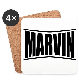 t-shirt Marvin t-shirt gift idea - Coasters (set of 4) - white - Front