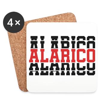 Alarico t-shirt t-shirt gift idea stacked text - Coasters (set of 4) - white - Front