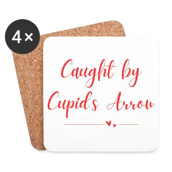 Caught by Cupid s Arrow - Coasters (set of 4) - white - Front