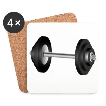 Motif d’haltères pour les amateurs de fitness et de gym - Dessous de verre (lot de 4) - blanc - Devant