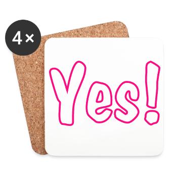 Yes Pink - Untersetzer (4er-Set) - Weiß - Vorne
