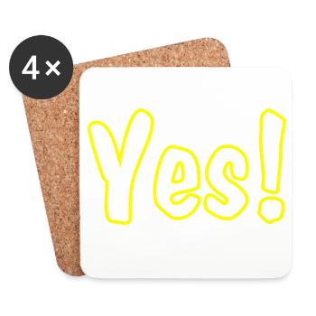 Yes Yellow - Untersetzer (4er-Set) - Weiß - Vorne
