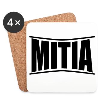 Idée cadeau t-shirt t-shirt Mitia - Dessous de verre (lot de 4) - blanc - Devant