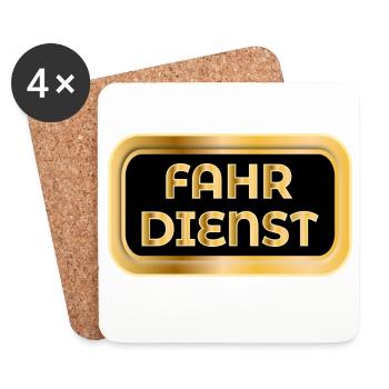 FAHRDIENST TRANSPORT - Untersetzer (4er-Set) - Weiß - Vorne