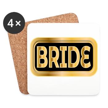 BRIDE GIFTS WEDDING ENGAGEMENT - Coasters (set of 4) - white - Front