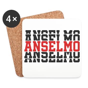 t-shirt Anselmo t-shirt gift idea stacked text - Coasters (set of 4) - white - Front
