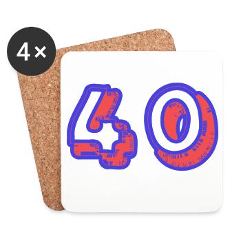 40. 40 YEARS. 40th ANNIVERSARY. 40TH ANNIVERSARY. - Coasters (set of 4) - white - Front