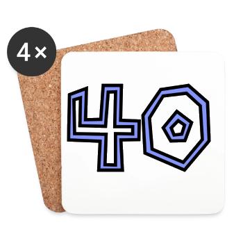 40. 40 YEARS. 40th ANNIVERSARY. 40TH ANNIVERSARY. - Coasters (set of 4) - white - Front