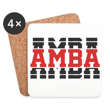 t-shirt amba t-shirt gift idea stacked text - Coasters (set of 4) - white - Front